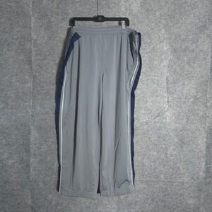 Starter Track Pants Mens 2XL Gray Navy Stripe Athletic Elastic Waist Joggers Fit